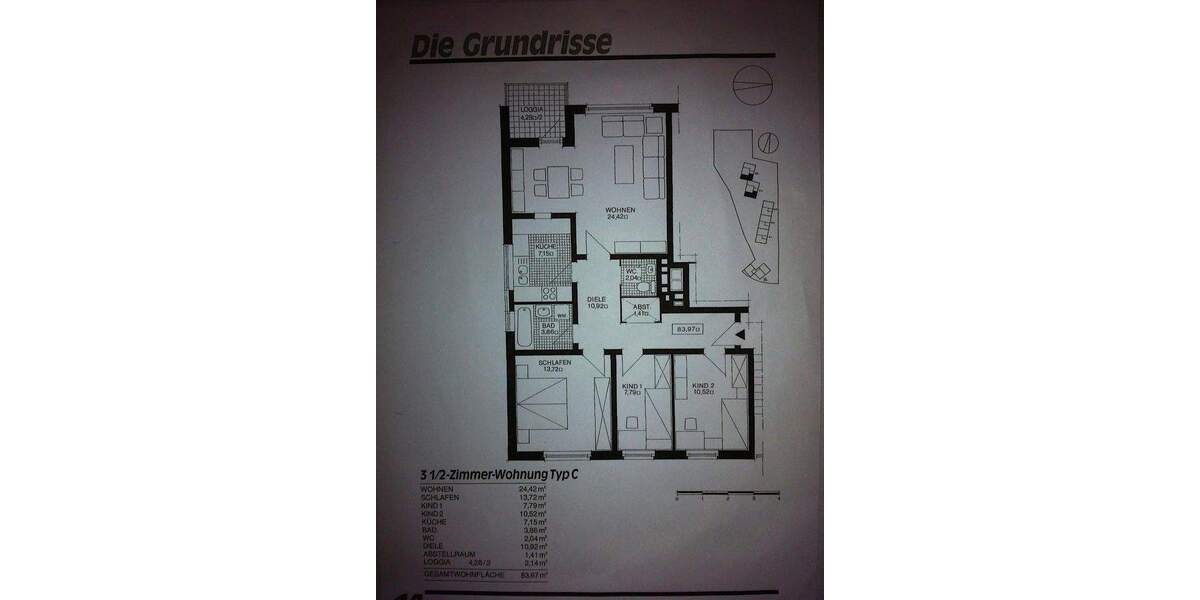 Etagenwohnung Hamburg Groß Borstel - 3 Zimmer, 84 m&sup2;, 1.400&euro; | Angebot:25338282