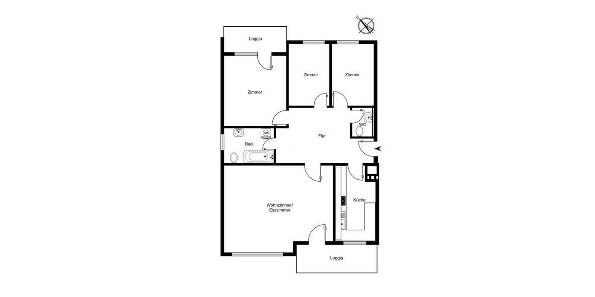 Etagenwohnung Seevetal Fleestedt - 4 Zimmer, 109 m&sup2;, 299.000&euro; | Angebot:26094003