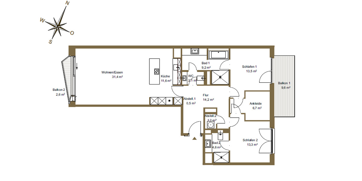Etagenwohnung Hamburg Hamburg-Mitte - 3 Zimmer, 114 m&sup2;, 2.775&euro; | Angebot:26180833