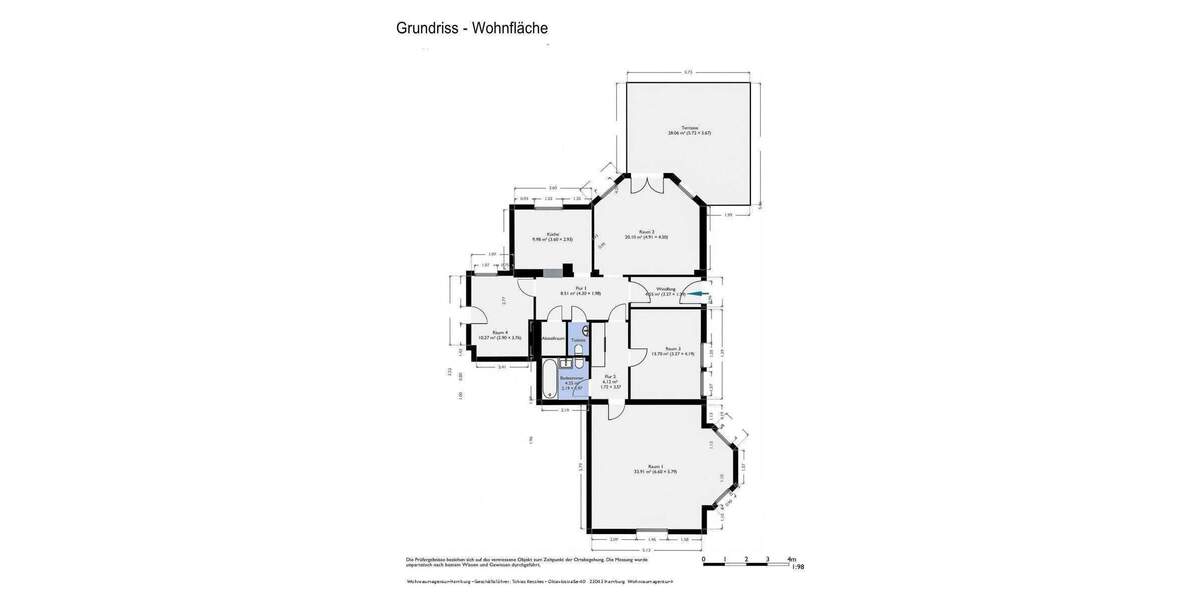 Terrassenwohnung Hamburg Harvestehude - 4 Zimmer, 121 m&sup2;, 1.250.000&euro; | Angebot:25801243
