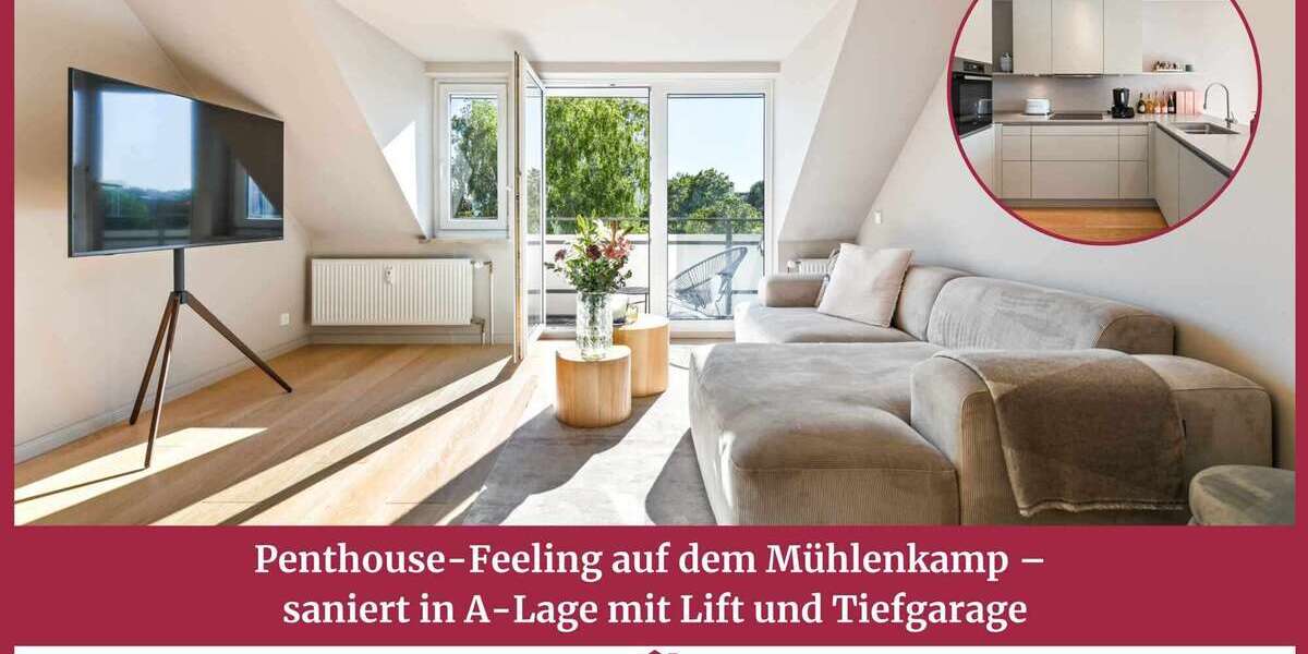 Etagenwohnung Hamburg Winterhude - 2 Zimmer, 54 m&sup2;, 698.000&euro; | Angebot:27146590