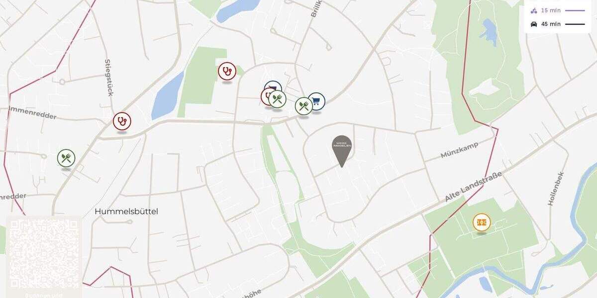 Etagenwohnung Hamburg Hummelsbüttel - 2 Zimmer, 74 m&sup2;, 1.135&euro; | Angebot:25896371