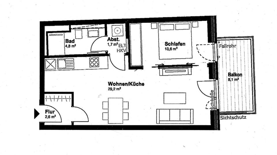Etagenwohnung Hamburg Rothenburgsort - 2 Zimmer, 53 m&sup2;, 1.400&euro; | Angebot:26091677