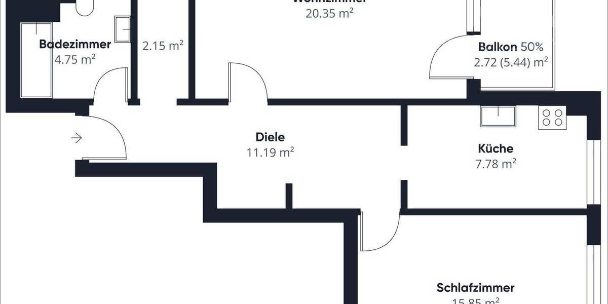 Etagenwohnung Wedel - 2 Zimmer, 65 m&sup2;, 219.800&euro; | Angebot:26188437
