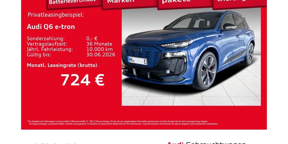 Audi Q6 e-tron 1.890 km 74.970 &euro; Hamburg 22419