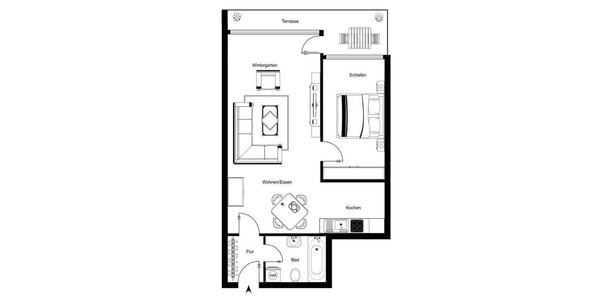 Etagenwohnung Glinde - 2 Zimmer, 59 m&sup2;, 195.000&euro; | Angebot:25673435