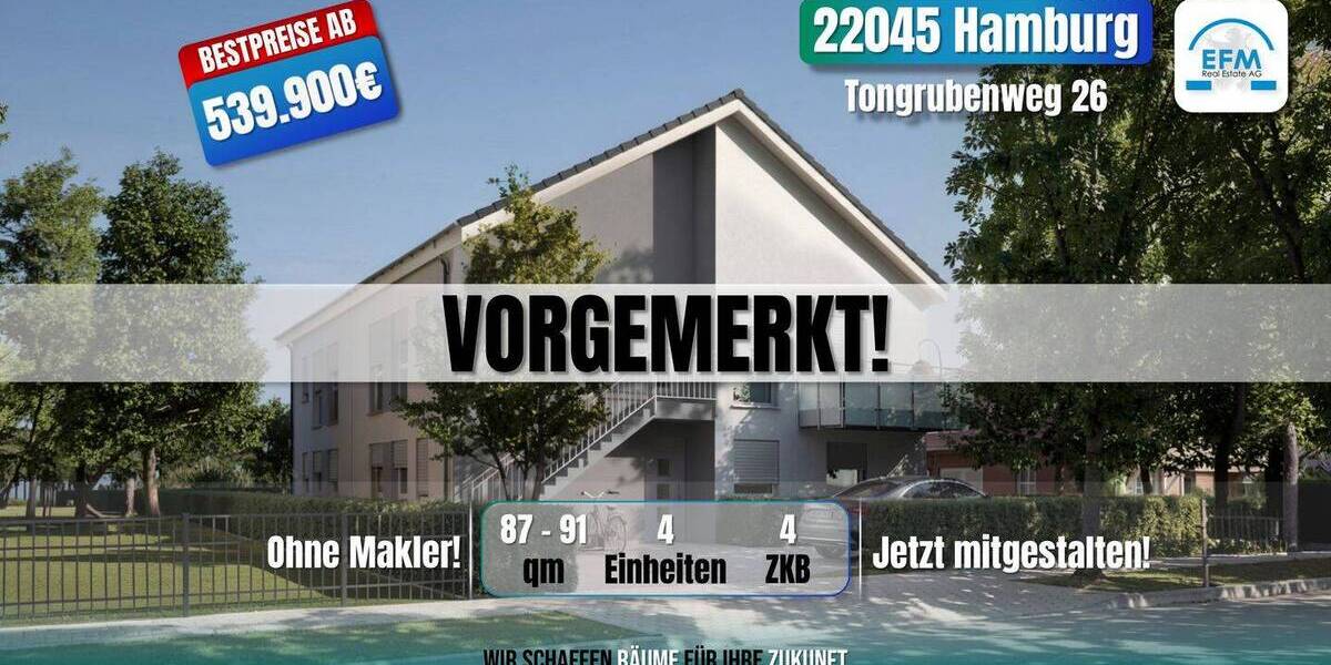 Etagenwohnung Hamburg Tonndorf - 4 Zimmer, 539.900&euro; | Angebot:26797845