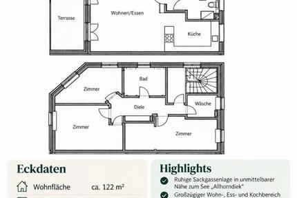 Wohnung Hamburg Wandsbek - 4 Zimmer, 122 m&sup2;, 890.000&euro; | Angebot:27744814