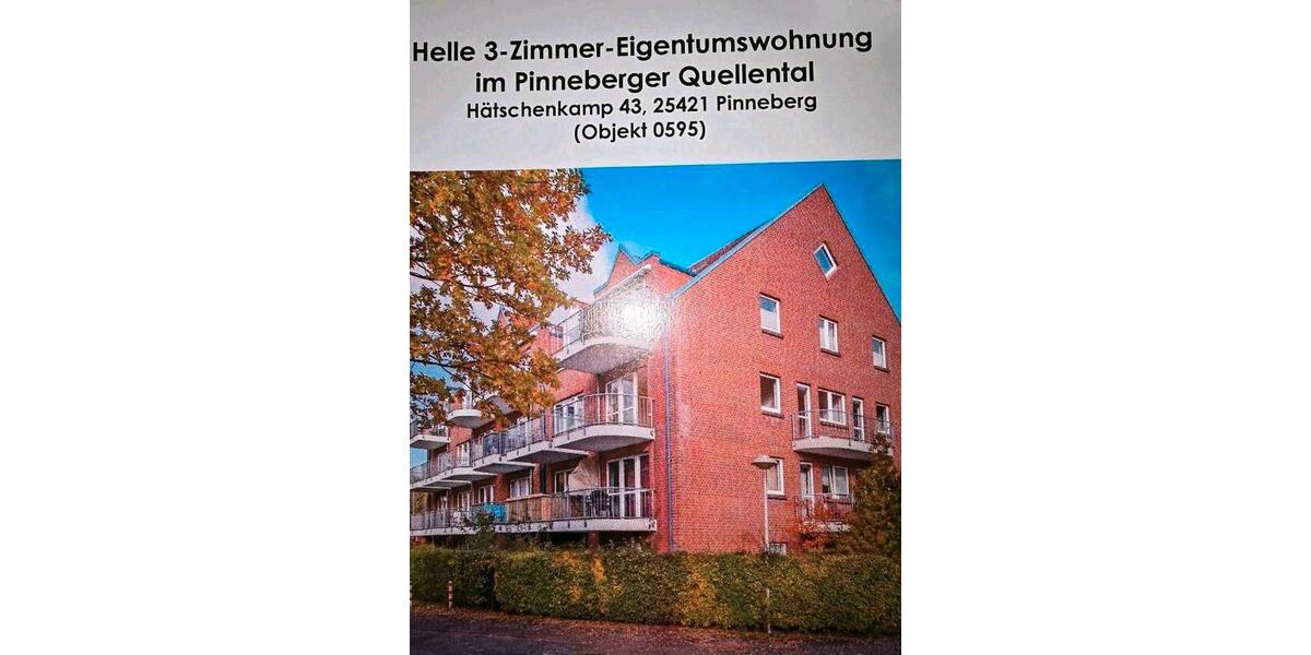 Etagenwohnung Pinneberg - 3 Zimmer, 77 m&sup2;, 280.000&euro; | Angebot:26319977