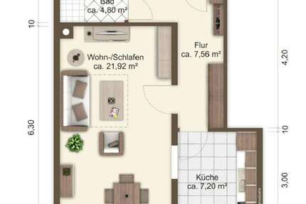 Zimmer Halstenbek - 1 Zimmer, 1.350&euro; | Angebot:26426516