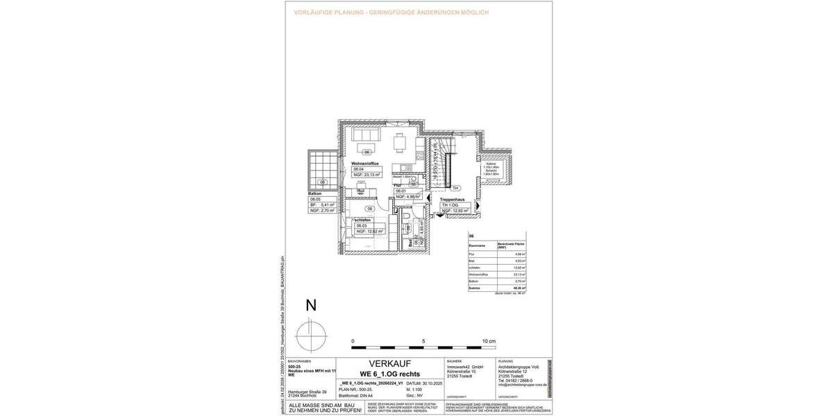 Etagenwohnung Buchholz in der Nordheide Buchholz - 2 Zimmer, 48 m&sup2;, 288.000&euro; | Angebot:25878701