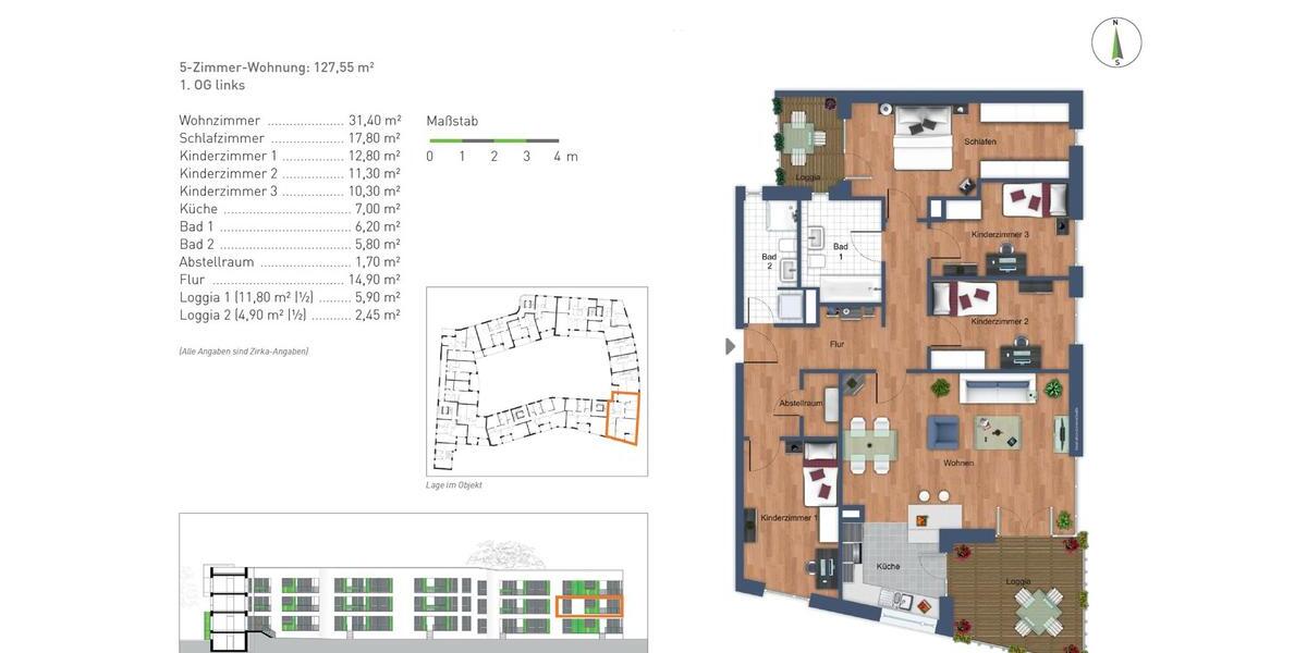 5-Zimmer Wohnung Courtagefrei in Hamburg-Wilhelmsburg 5 zimmer