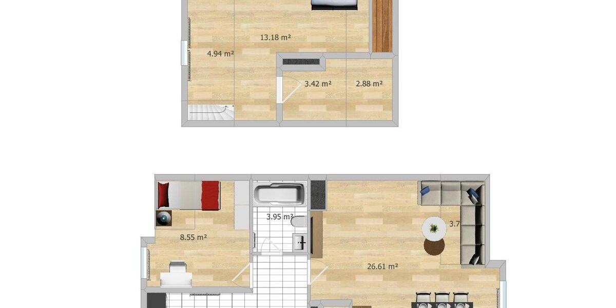 Maisonettenwohnung Hamburg Harburg - 3 Zimmer, 67 m&sup2;, 244.000&euro; | Angebot:26704397