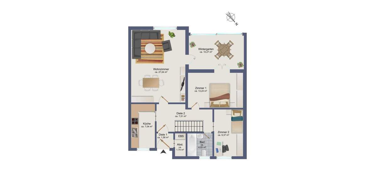 Charmanter Bungalow mit Teillkeller und Einzelgarage in Hamburg Niendorf 3 zimmer