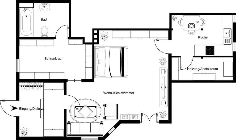 Heimfeld: Charmante 1,5-Zimmer-Wohnung im Gartenparterre 1 zimmer