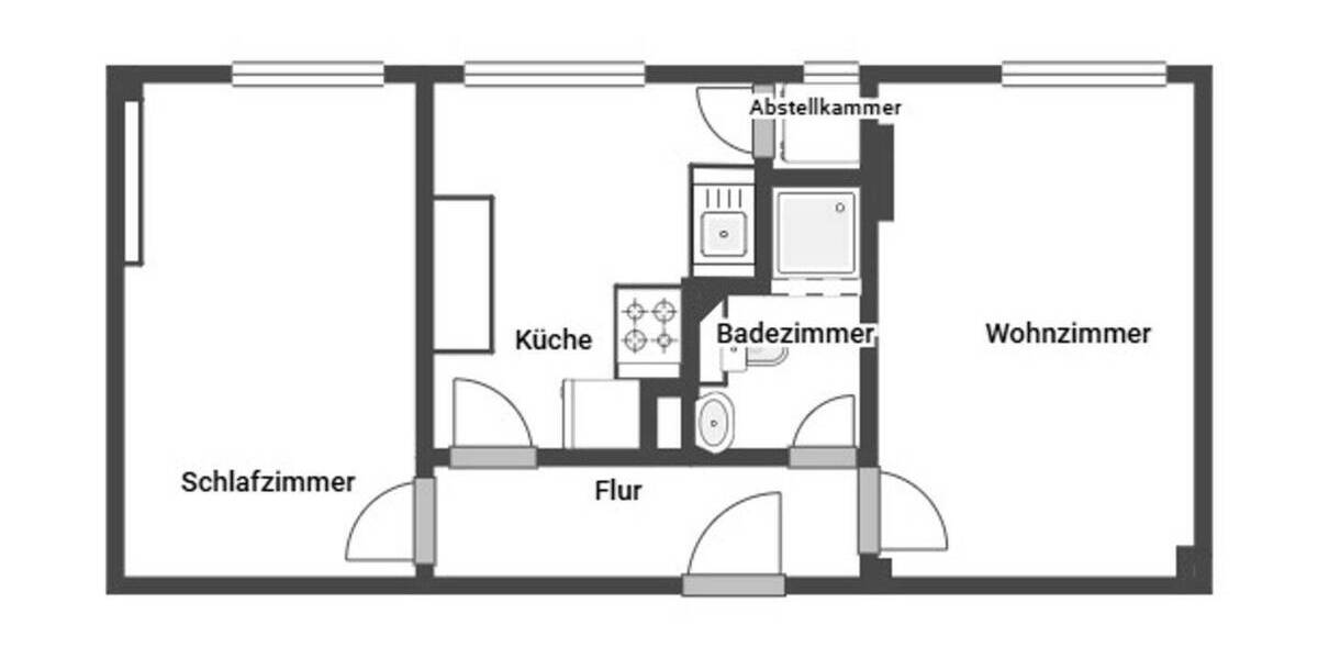 Etagenwohnung Hamburg Dulsberg - 2 Zimmer, 41 m&sup2;, 215.000&euro; | Angebot:25986117