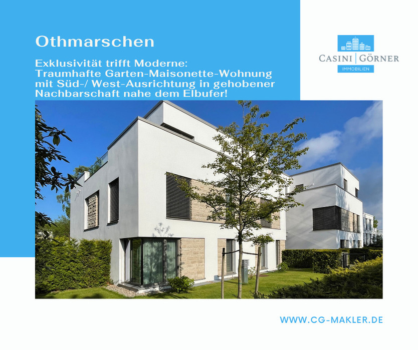 Exklusivität trifft Moderne: Garten-Maisonette-Wohnung in gehobener Nachbarschaft nahe Elbufer!