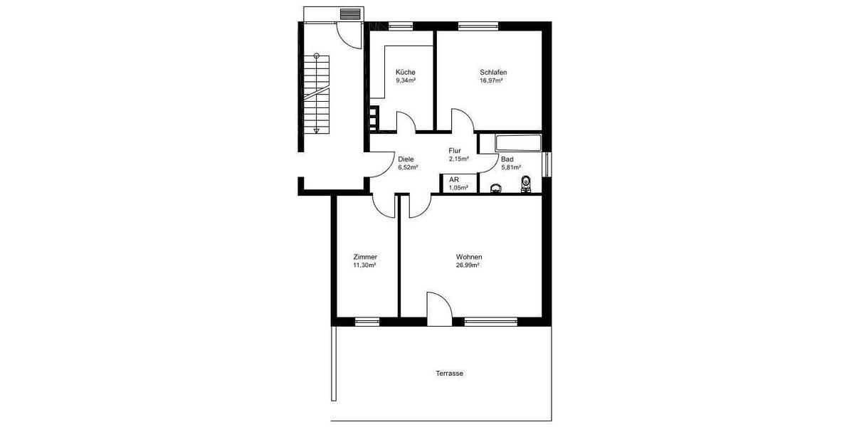 Etagenwohnung Escheburg - 3 Zimmer, 88 m&sup2;, 290.000&euro; | Angebot:25695175