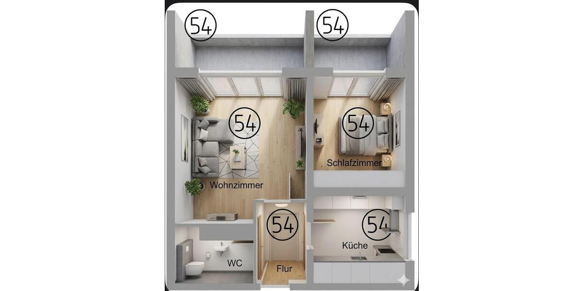 Etagenwohnung Hamburg Altona - 2 Zimmer, 50 m&sup2;, 1.000&euro; | Angebot:26439537