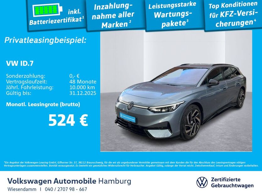 VW ID.7 11.324 km 51.550 € Hamburg 22303