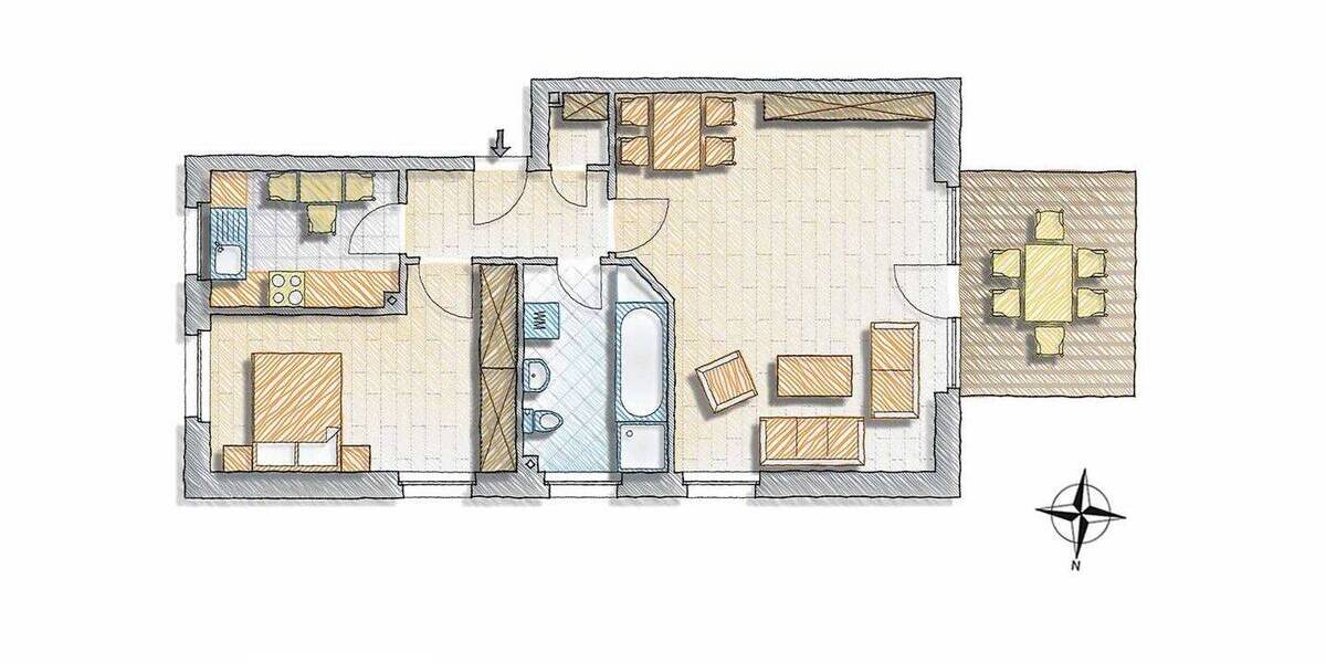 Terrassenwohnung Hamburg Stellingen - 2 Zimmer, 70 m&sup2;, 449.000&euro; | Angebot:26358849