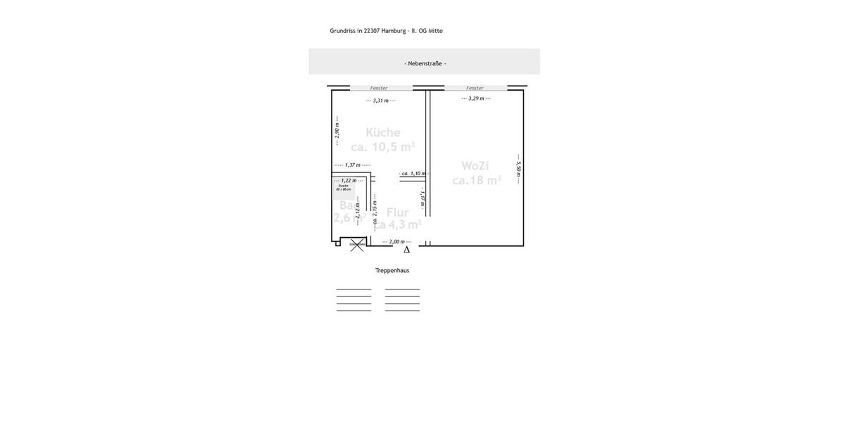 Etagenwohnung Hamburg Barmbek-Nord - 1 Zimmer, 36 m&sup2;, 195.000&euro; | Angebot:27096170