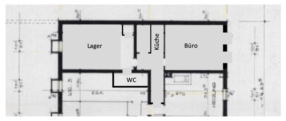 Büro & Lager mit Pantry und Duschbad; frisch gestrichen zimmer