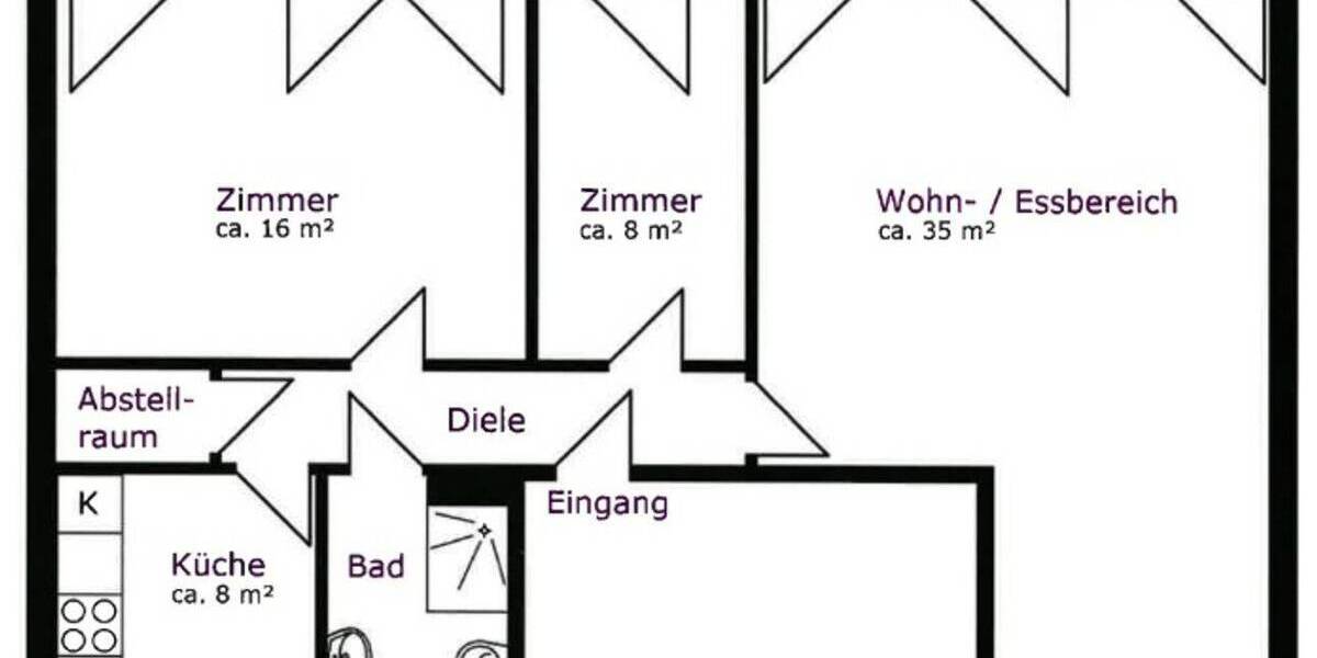 Etagenwohnung Norderstedt Garstedt - 3 Zimmer, 98 m&sup2;, 359.000&euro; | Angebot:26788452