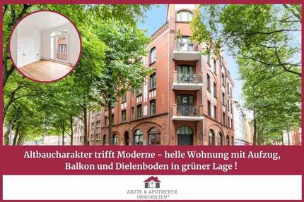 Altbaucharakter trifft Moderne - helle Wohnung mit Aufzug, Balkon und Dielenboden in grüner Lage! 2 zimmer