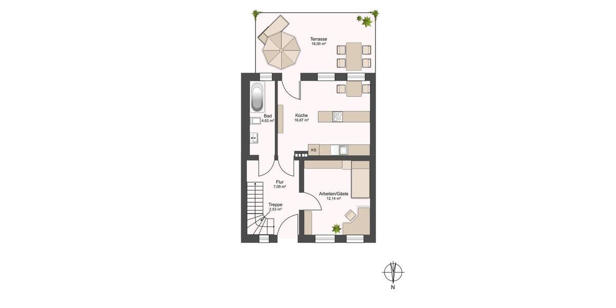 Reihenmittelhaus Reinbek - 4 Zimmer, 110 m&sup2;, 385.000&euro; | Angebot:26388757