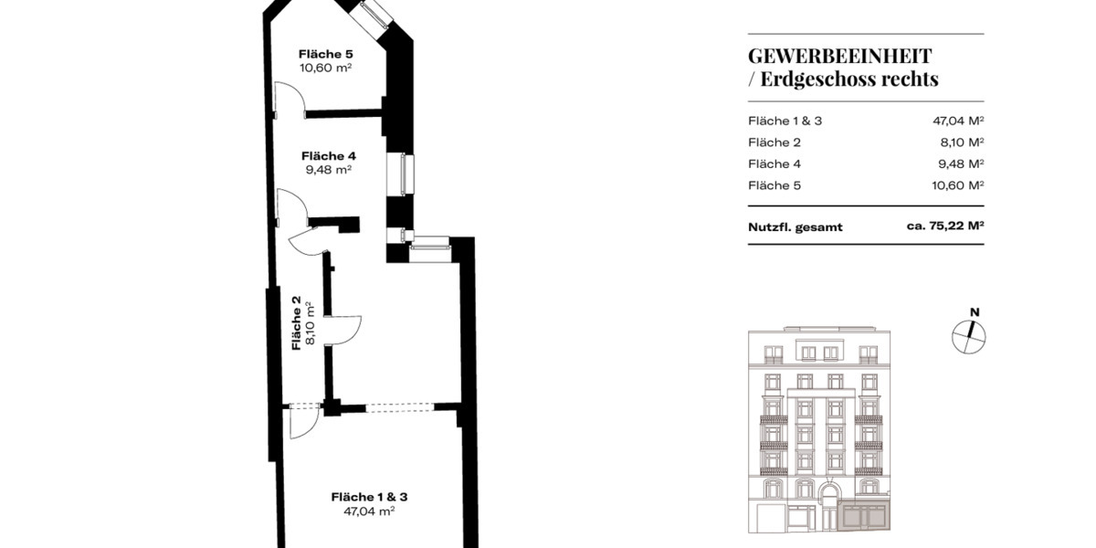 Gewerbeobjekt Hamburg Uhlenhorst - 3 Zimmer, 399.000&euro; | Angebot:26203935