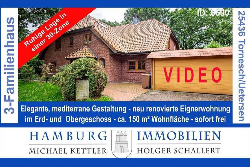 3-Familienhaus - BJ 1999 - EignerWohnung, 4 Zimmer, sofort beziehbar - 30-er Zone in 25436 Tornesch
