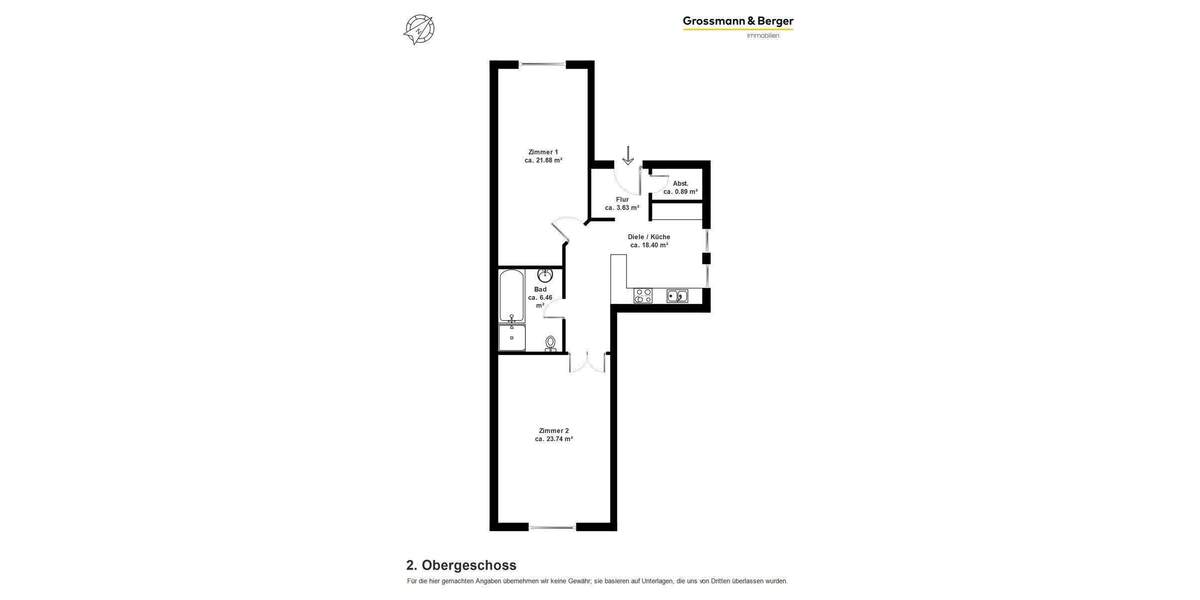 Etagenwohnung Buxtehude - 2 Zimmer, 71 m&sup2;, 229.000&euro; | Angebot:25679955