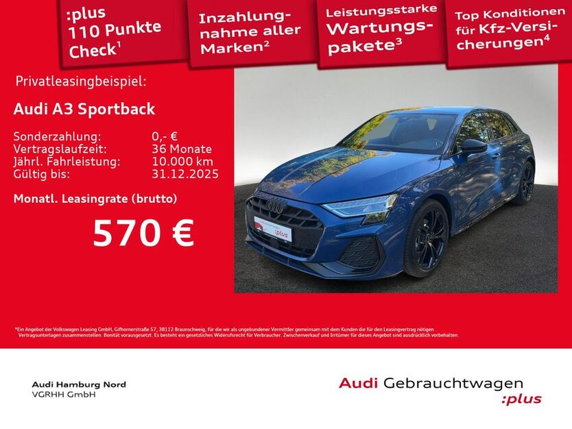 Audi A3 2.311 km 36.480 € Hamburg 22419