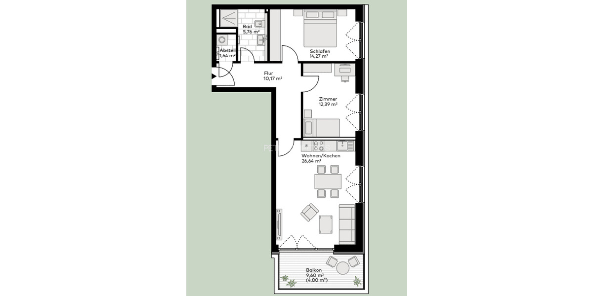 Etagenwohnung Pinneberg - 3 Zimmer, 75 m&sup2;, 1.499&euro; | Angebot:26798895