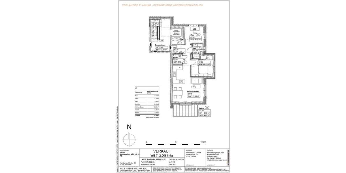 Etagenwohnung Buchholz in der Nordheide Neugraben-Fischbek - 3 Zimmer, 68 m&sup2;, 390.000&euro; | Angebot:25338086