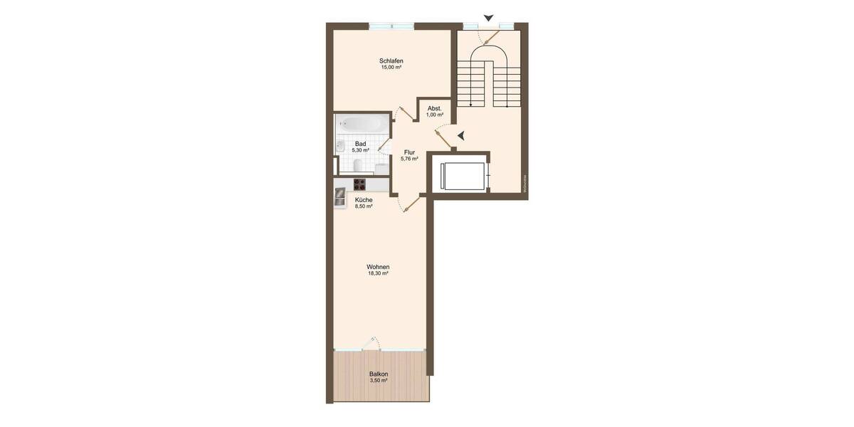 Etagenwohnung Großhansdorf - 2 Zimmer, 54 m&sup2;, 675&euro; | Angebot:26499749