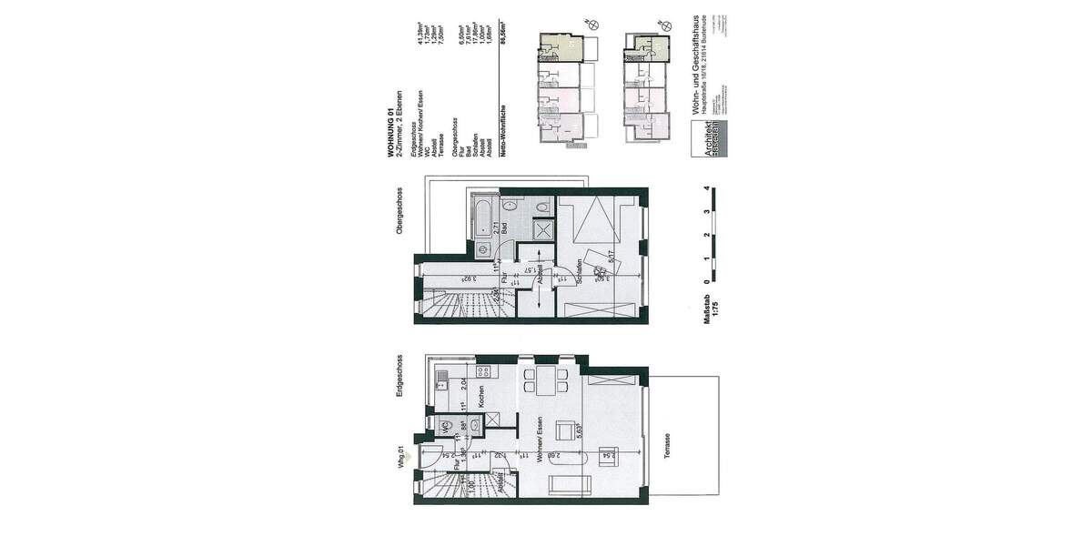 Reihenendhaus Buxtehude Eilendorf - 2 Zimmer, 86 m&sup2;, 1.050&euro; | Angebot:26596234