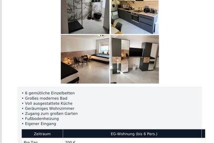 Wohnen auf Zeit Airbnb Monteurswohnung 9 zimmer