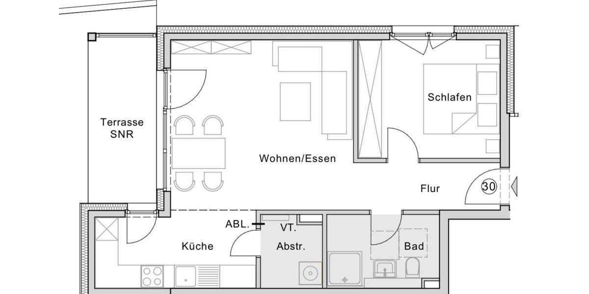 Moderne 2-Zimmer-Wohnung mit Terrasse & Stellplatz 2 zimmer