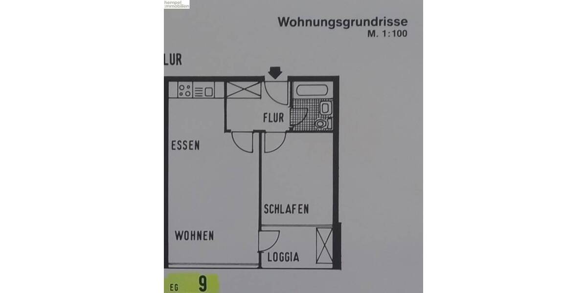 Etagenwohnung Hamburg Alsterdorf - 2 Zimmer, 55 m&sup2;, 295.000&euro; | Angebot:26362070