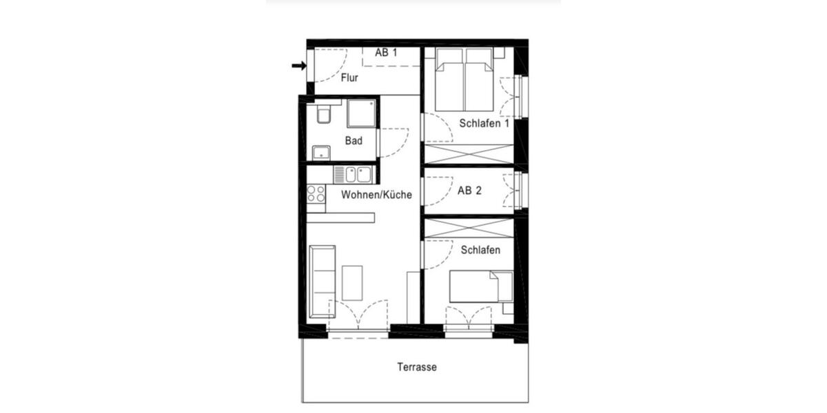 Erdgeschoßwohnung Hamburg Altona - 2.5 Zimmer, 60 m&sup2;, 1.500&euro; | Angebot:25308856