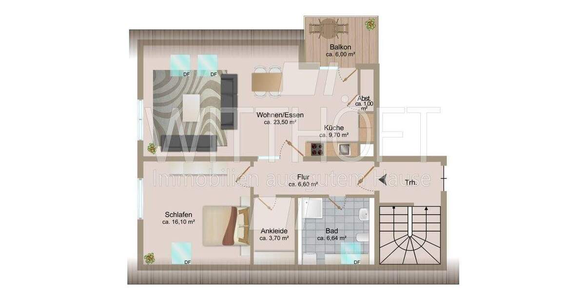 Etagenwohnung Norderstedt Garstedt - 2 Zimmer, 67 m&sup2;, 375.000&euro; | Angebot:25665372