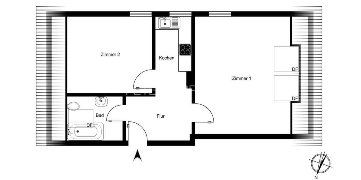 Etagenwohnung Hamburg Hohenfelde - 2 Zimmer, 45 m&sup2;, 280.000&euro; | Angebot:26453440
