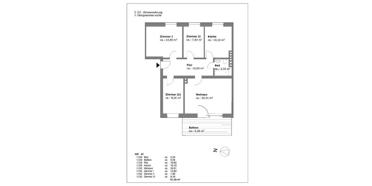Etagenwohnung Hamburg Langenhorn - 4 Zimmer, 81 m&sup2;, 330.000&euro; | Angebot:26260460