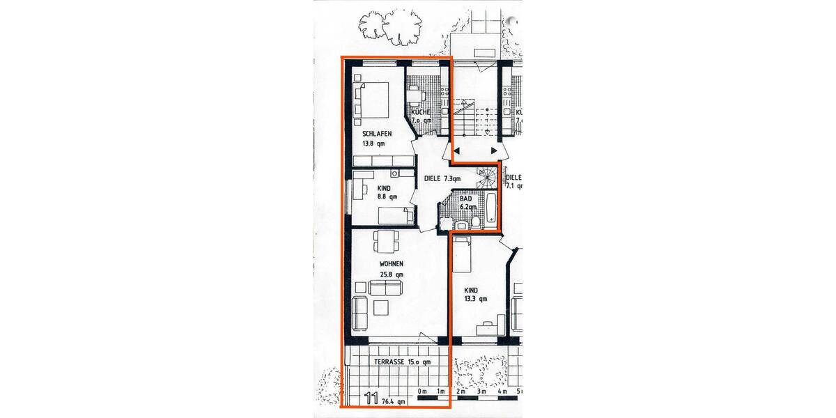 Terrassenwohnung Ahrensburg - 2 Zimmer, 76 m&sup2;, 379.000&euro; | Angebot:26043111
