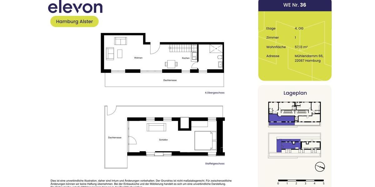 Etagenwohnung Hamburg Hohenfelde - 1 Zimmer, 57 m&sup2;, 1.379&euro; | Angebot:25231014