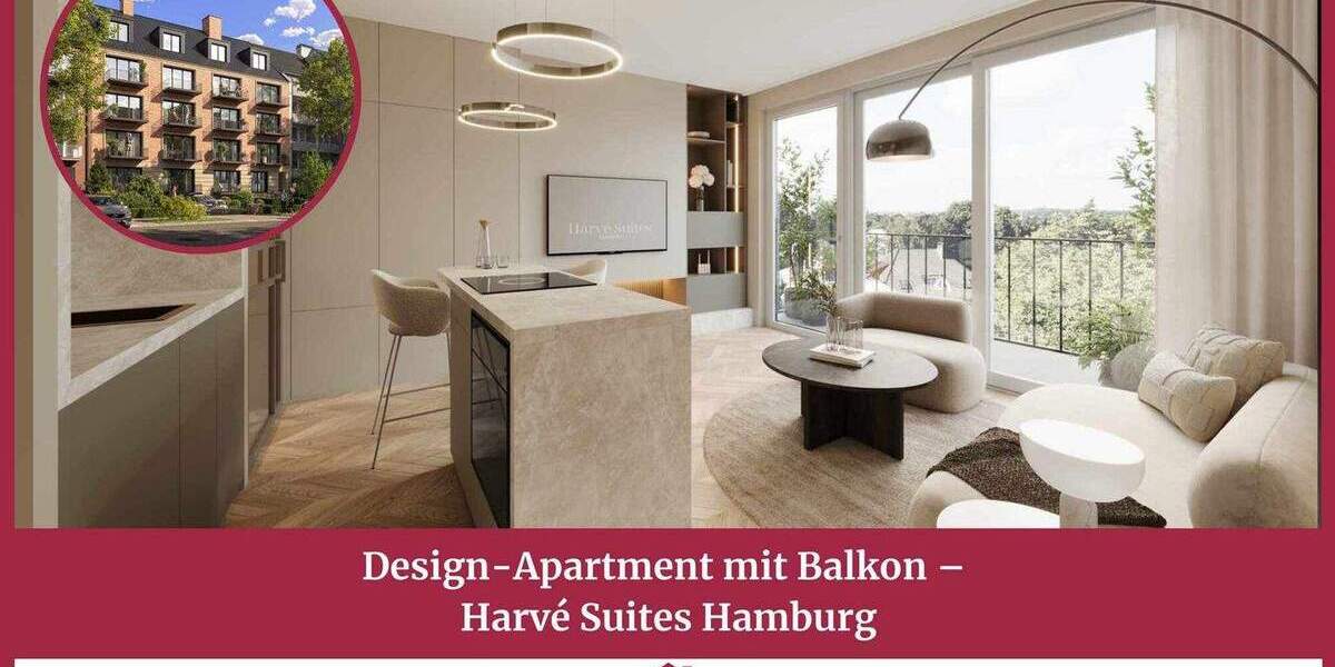 Design-Apartment mit Balkon - Harvé Suites Hamburg 1 zimmer