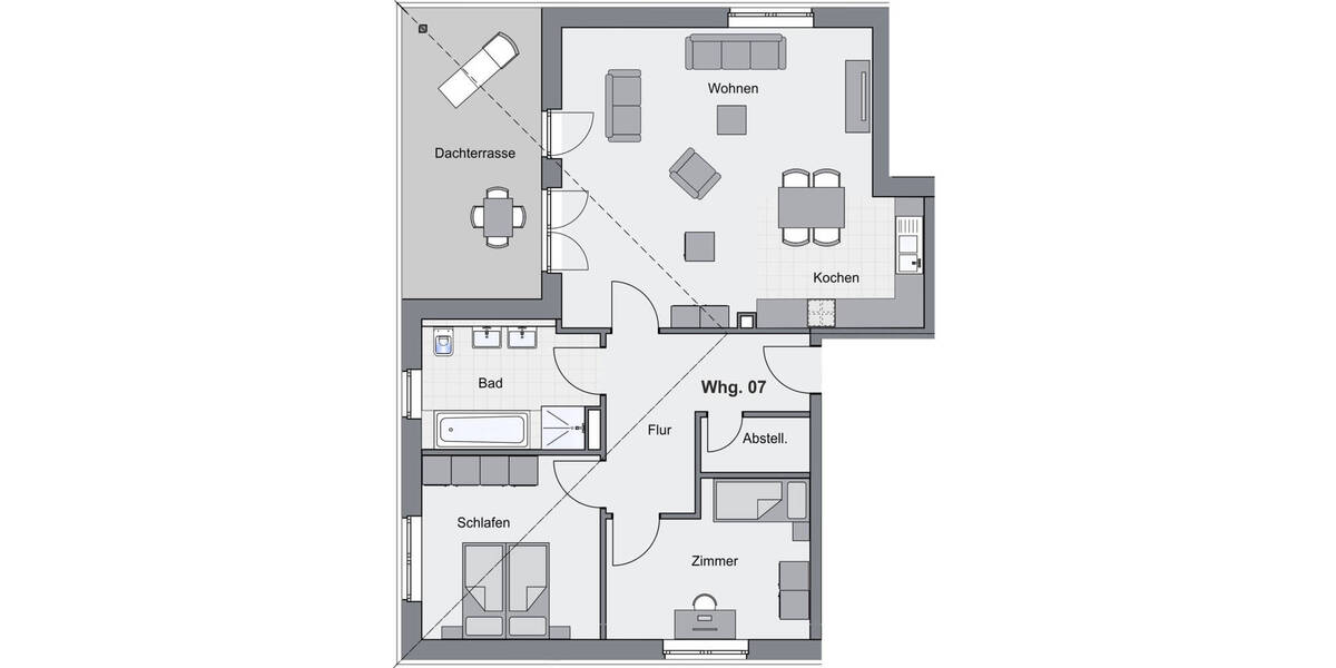 ----RESEVIERT----Neubau von 2022, Fußbodenheizung, großer Balkon, Vollbad m. separater Dusche! 3 zimmer