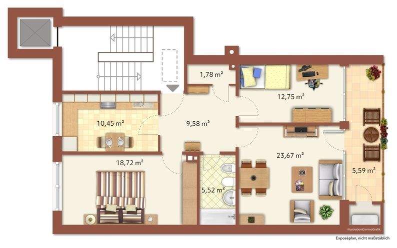 Penthouse-Flair mit Weitblick in Hamburg-Stellingen! 3 zimmer